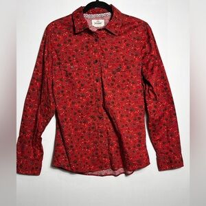 Shyanne Red Floral Paisley Western Button Down Shirt Medium